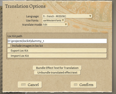 Useful options when translating