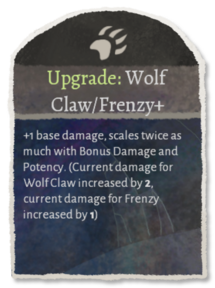 Ability upgrade to Wolf Claw and Frenzy.
